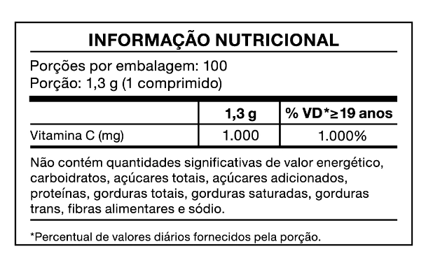 Vitamina C Vegan, 1000mg, 100 comprimidos, Bioroots