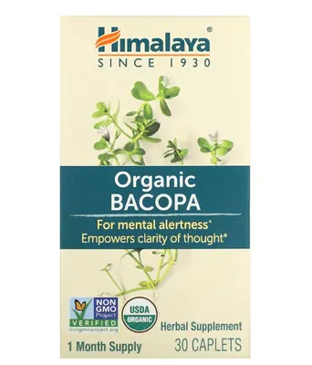 Bacopa Orgânica 500mg, 30 Cápsulas, Himalaya