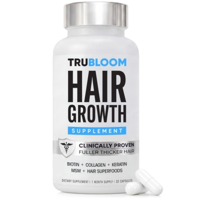 Hair growth, Vitaminas para o Crescimento Capilar, 32 Cápsula, TruBloom