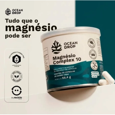 Magnesio Complex 10, 90 Cápsulas, Ocean Drop