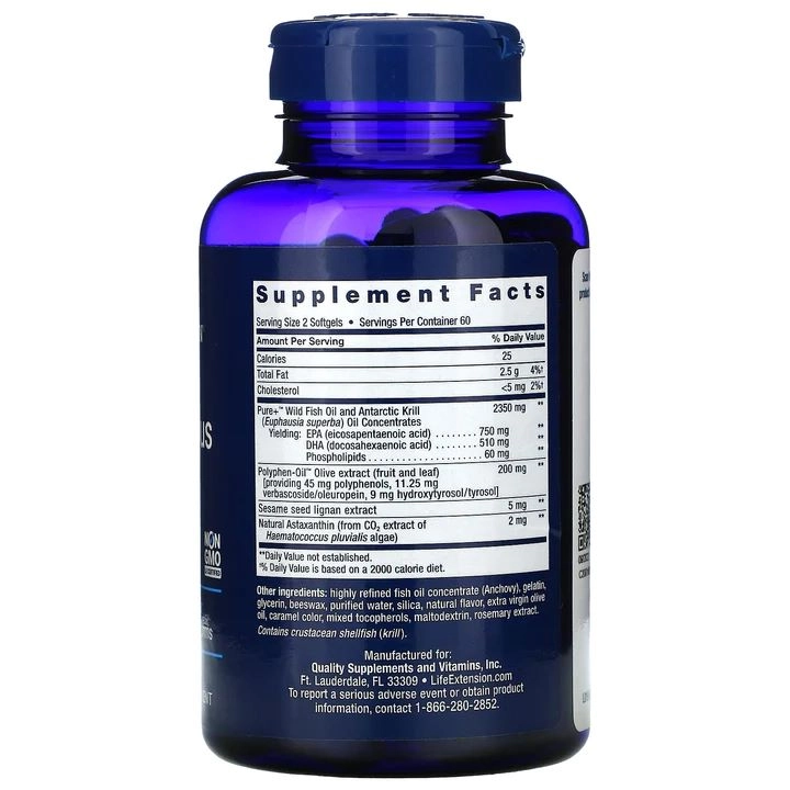 Super Omega-3, EPA 750/DHA 510 120 Cápsulas Softgel, Life Extension