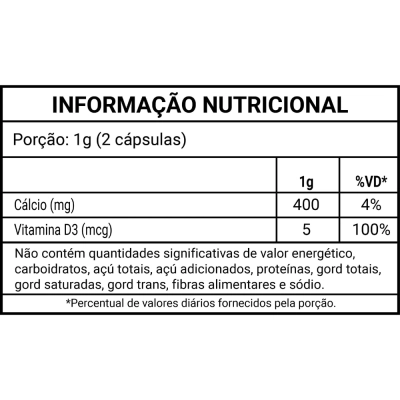 Cálcio D3 Carbonato de Cálcio +D3, 60 cápsulas, Flora Nativa do Brasil