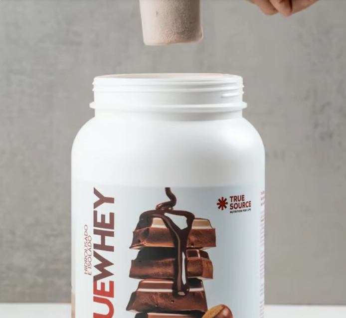 True Whey, Hidrolisado e Isolado, 837g, Sabor Chocolate com Avelã, True Source