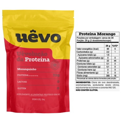 Suplemento Proteico Albumina 1kg, Sem Glúten, Com Sabores - Uêvo