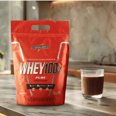 Suplemento Whey Protein 100% Pure Concentrado 900g Sabores - Integralmédica