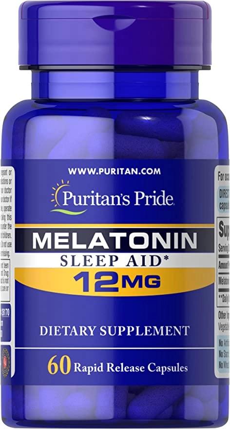 Melatonina, 12mg, 60 Capsulas, Puritan's Pride
