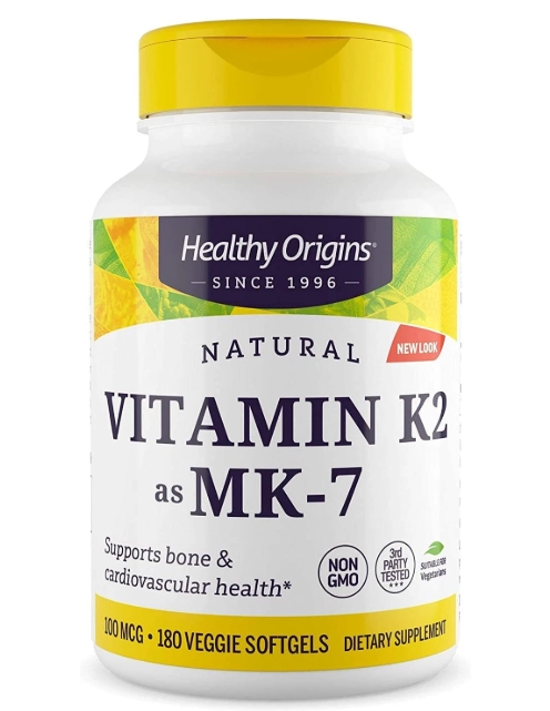 Vitamina K2 MK7 100mcg, 180 Cápsulas, Healthy Origins