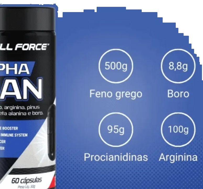 Alpha Man, Aumento de Testosterona, Força e Libido, 60 Capsulas, Cell Force