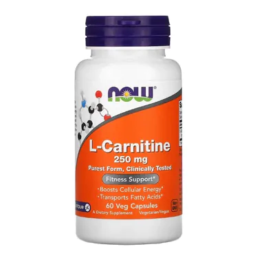 L-Carnitina, 250 mg, 60 Cápsulas, Now