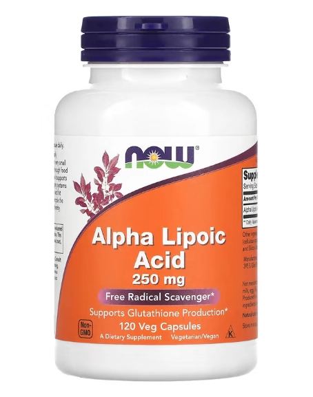 Ácido Alfa Lipóico, Força Extra, 250mg, 120 Cápsulas, Now