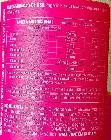 Mio-inositol + Vitaminas, 500mg, 60 cápsulas