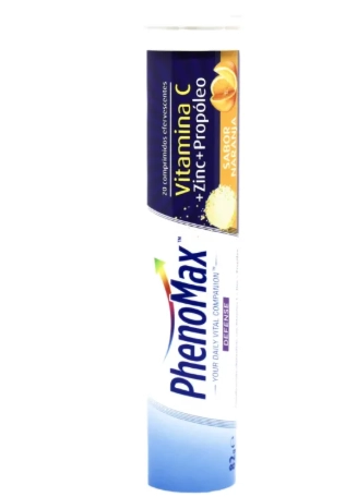 Vitamina C + Zinc + Propoleo, 20 comprimidos Efervecentes, Phenomax