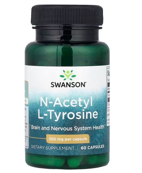 N-Acetil L-Tirosina 350mg, 60 Cápsulas, Swanson