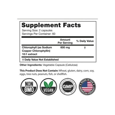 Chlorophyll, 600mg, 120 Cápsulas, Alpha Flow