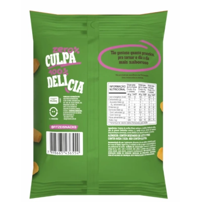 Fitzei Snacks, Suplemento Alimentar Crocante com 20g de Proteínas, 45g Sabores, Vitafor