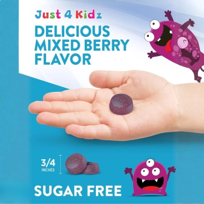 Magnésio para Crianças, Just 4 Kidz, Frutos Silvestres, 50 Gomas, Nature's Truth