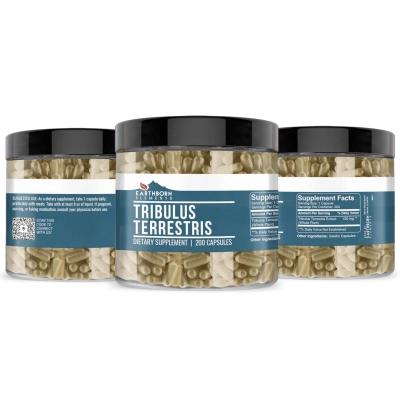 Tribulus Terrestris 430mg, Puro e Não Diluído, 200 Cápsulas, Earthborn Elements