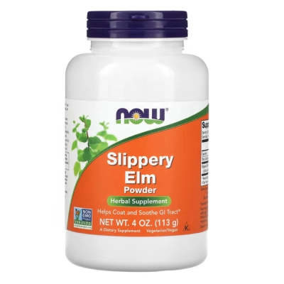 Slippery Elm Powder, Olmo-escorregadio em pó, 113g, Now