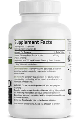 Korean Panax Ginseng, 120 Cápsulas, Bronson 