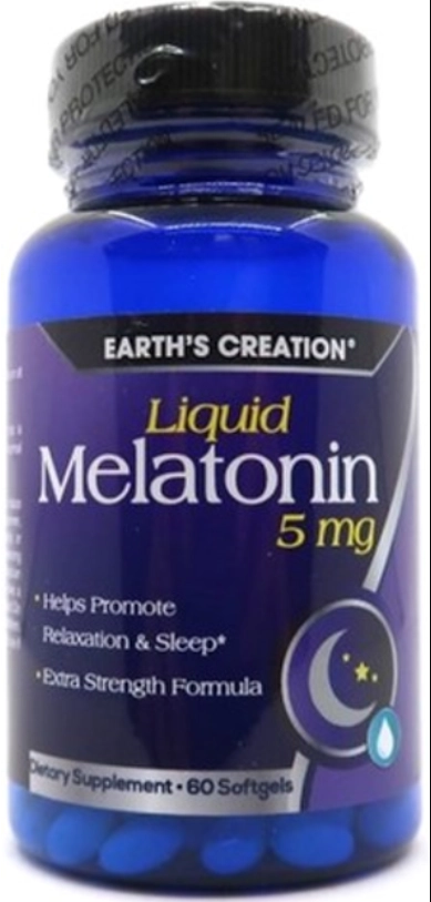 Melatonina Liquid 5mg, 60 Cápsulas, Earth´s Creation