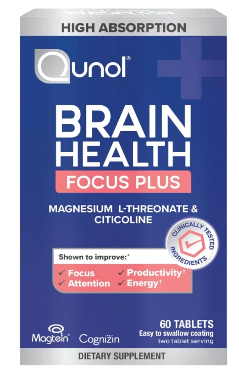 Brain Health Focus Plus, 60 Comprimidos, Qunol 