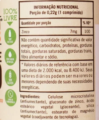 Gluconato de Zinco, 90 Comprimidos, Sundown
