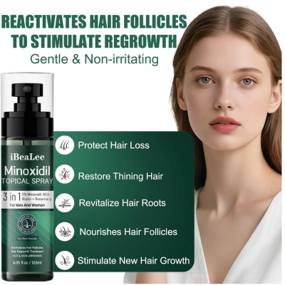 Minoxidil 5% Força Extra, Spray, 120ml, Ibealee