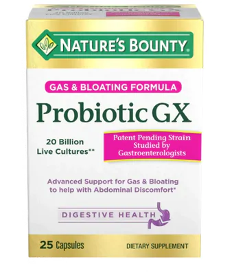 Probiótico GX, 20 Bilhões, 25 Cápsulas, Natures Bounty
