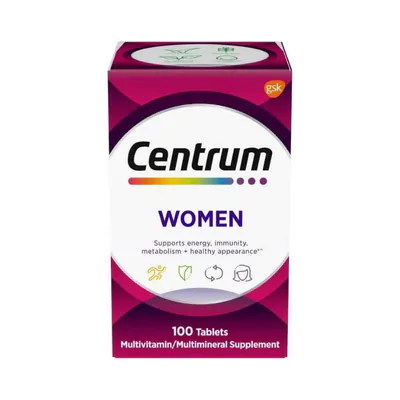 Centrum Women Multivitamínico, 100 Tablets, Importado