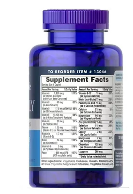 Multivitamínico diário para homens, 100 Cápsulas, Puritans Pride