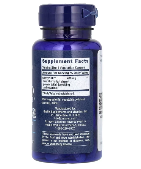 Tart Cherry, Cereja Azeda com CherryPURE, 60 Cápsulas, Life Extension