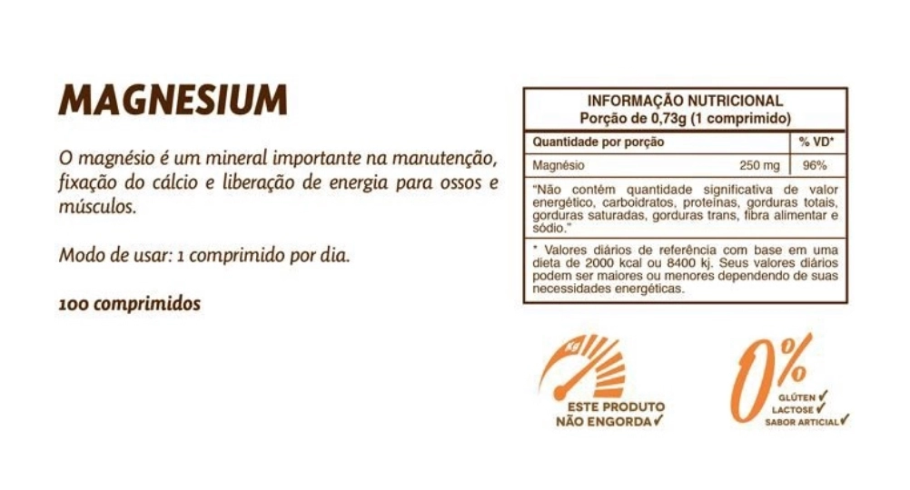 Magnésio, 250mg, 30 comprimidos, Sundown