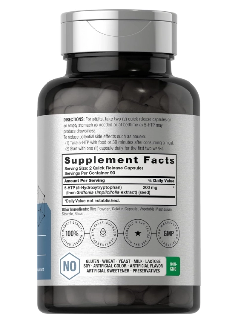 5HTP 200mg, 180 Cápsulas, Horbaach