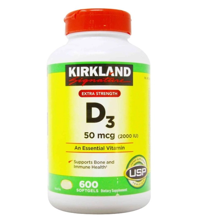 Vitamina D3, 2,000 IU, 600 Cápsulas em Gel, Kirkland