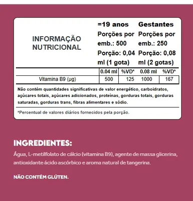 Bio Vit B9+, Vitamina B9 Metilfolato, 20ml Sabor tangerina, PuraVida