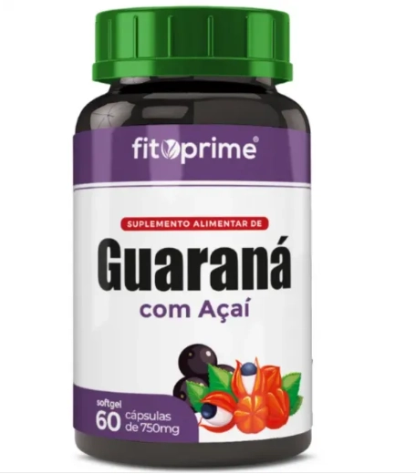 Guaraná com Açaí, 750mg, 60 Cápsulas, Fitoprime