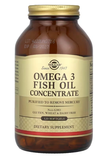 Omega-3 2000mg, Concentrado de Óleo de Peixe, 120 Cápsulas, Solgar