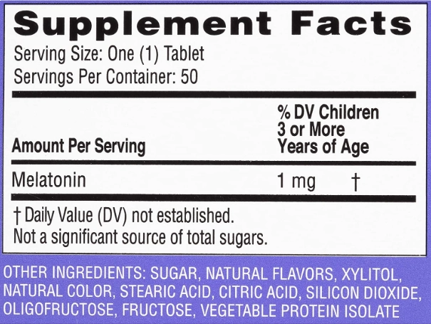 Melatonina Infantil 1mg, 50 Comprimidos Mastigáveis, Zarbee's