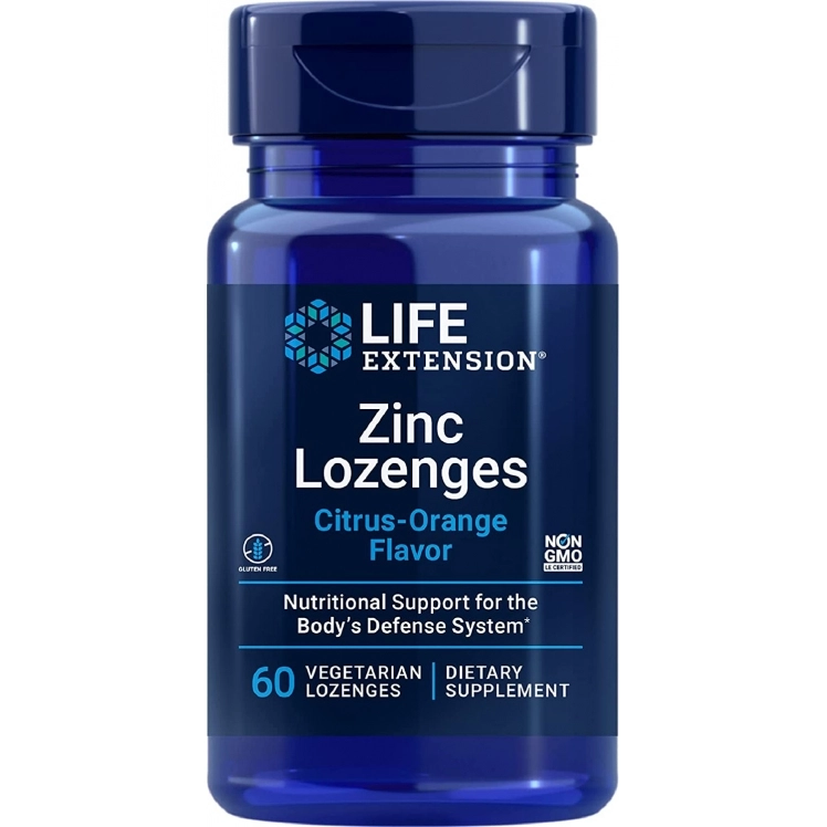 Zinc Lozenges 18.75mg  (Laranja Cítrica) 60 Pastilhas, Life Extension