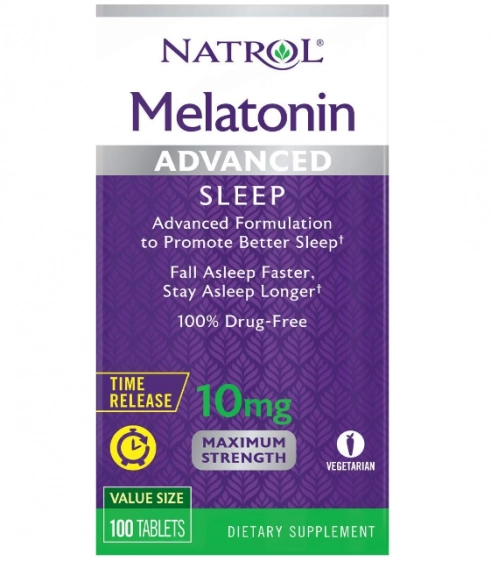 Melatonina 10mg, Time Release liberacao gradativa, 100 Comprimidos, Natrol