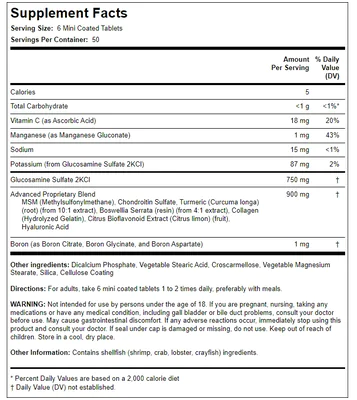 Glucosamina e Condroitina + MSM e Turmeric, 300 Comprimidos, PipingRock