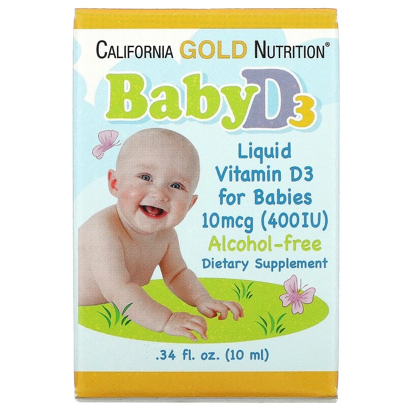 Vitamina D3 Líquida Infantil, 10 mcg (400 UI), 10 ml, California Gold Nutrition