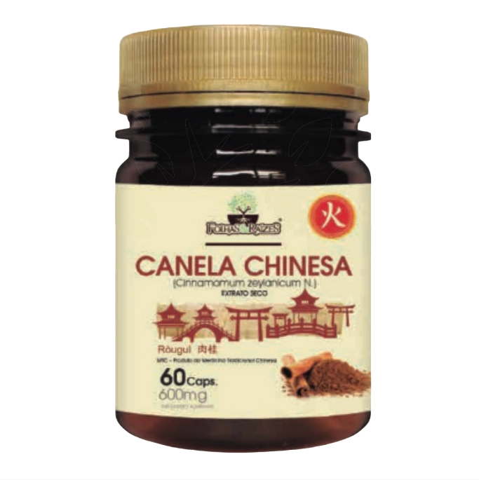 Canela Chinesa, Extrato Seco, 60 Cápsulas, Folhas e Raizes