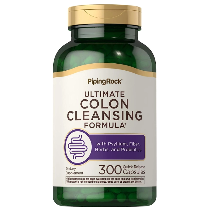 Colon Cleansing, com Psyllium, Fibra e Probióticos, 300 Cápsulas, PipingRock