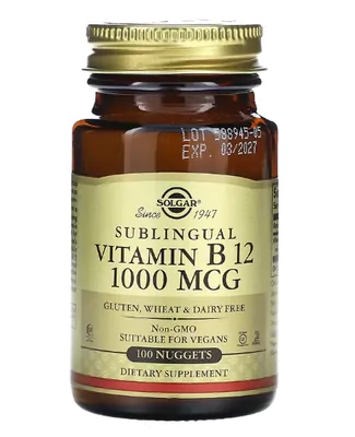 Vitamina B12, 1000mcg, 100 Nuggets sublingual, Solgar