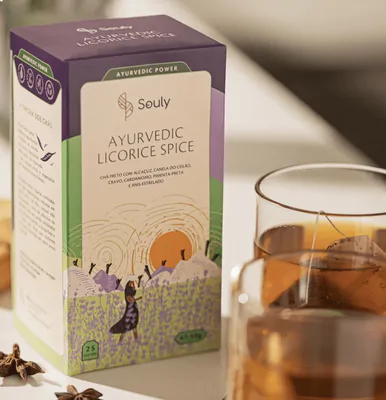 Chá Ayurvedic Licorice Spice,  25 Saches, Souly