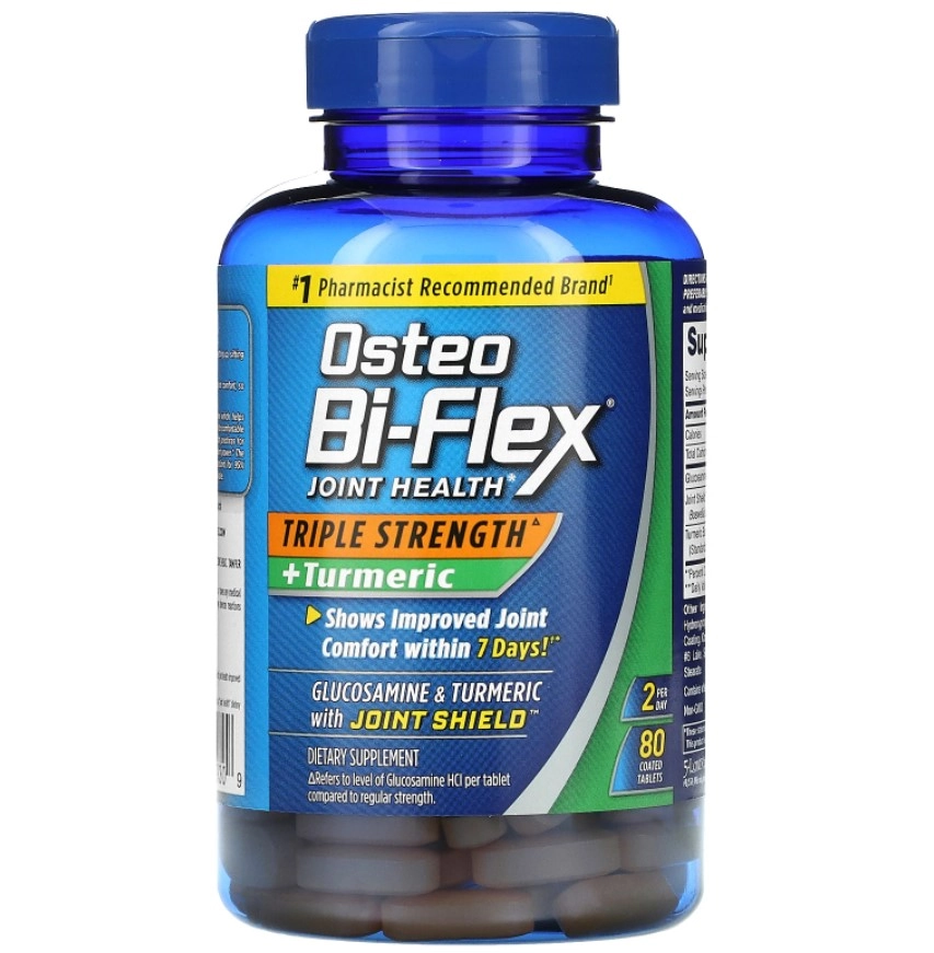 Osteo Bi-Flex, Açafrão de Tripla Força  com Turmeric, 80 Tabletes
