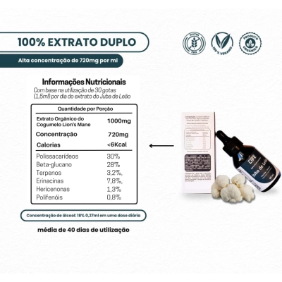 Extrato Líquido Cogumelo Funcionais, Tipos, 60ml, Microdose Life