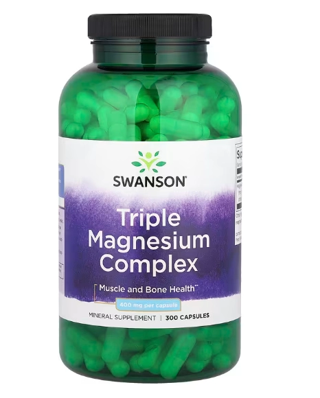 Complexo de Triplo Magnésio 400mg, 300 Cápsulas, Swanson
