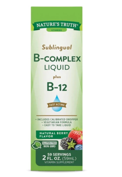 complexo B, Sabor de frutas vermelhas, 50ml, Nature's Truth
